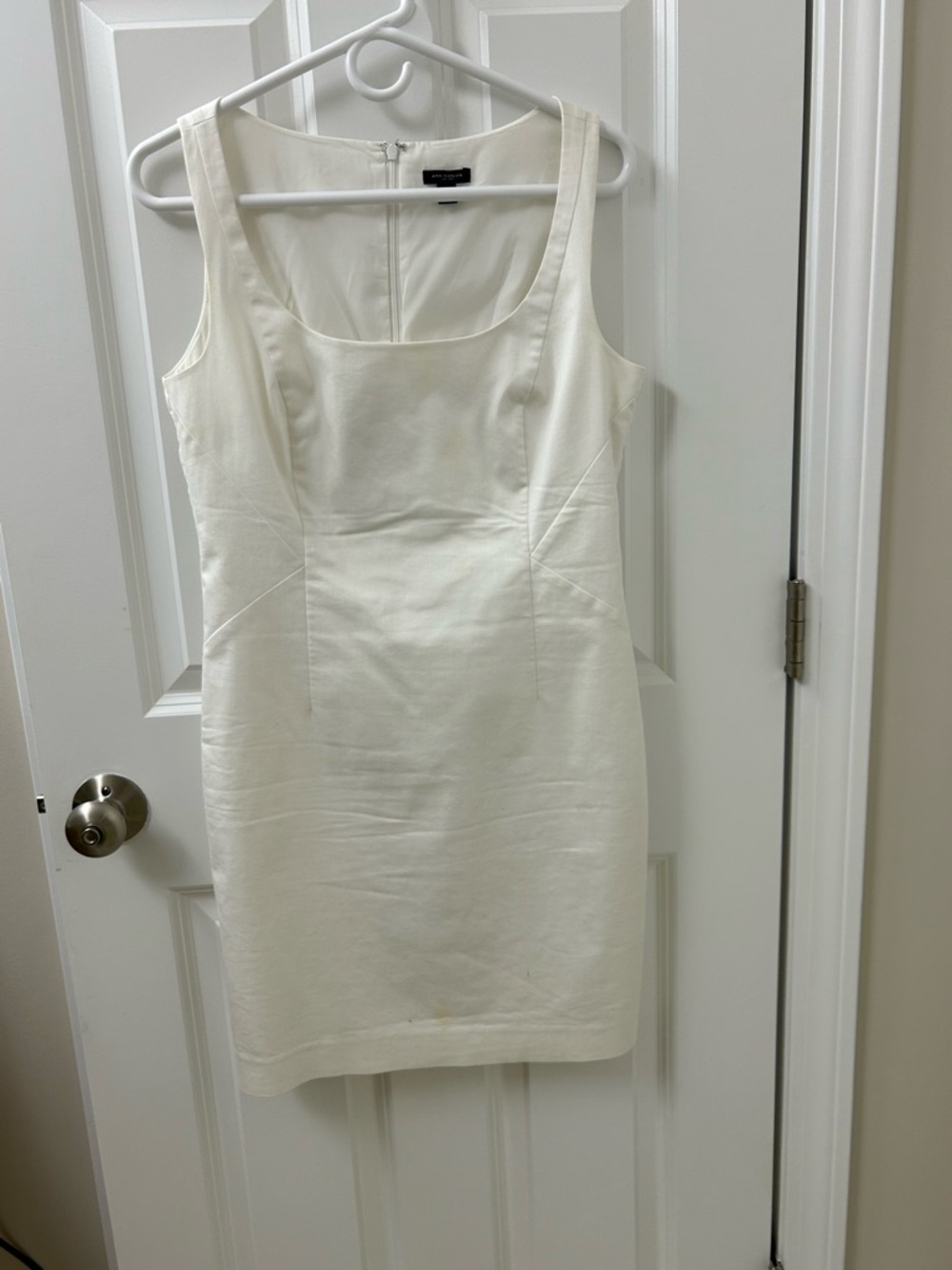 Ann Taylor Ivory Sleeveless Sheath Dress